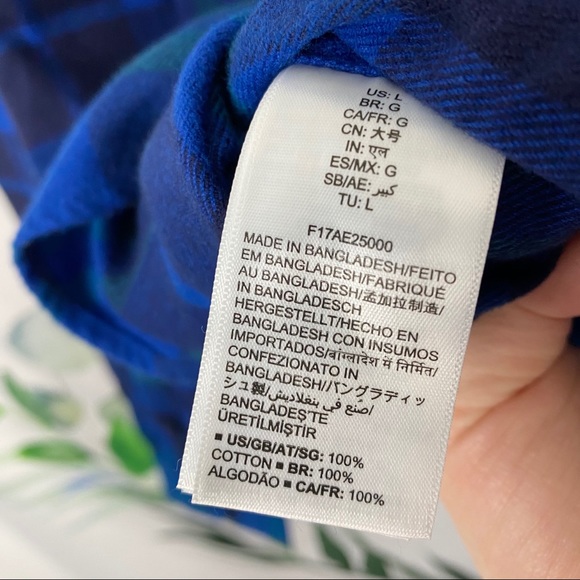 NWT Blue Men’s Flannel Size Large - Picture 5 of 5